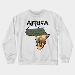 African Wildlife Continent Elephant Herd Crewneck Sweatshirt